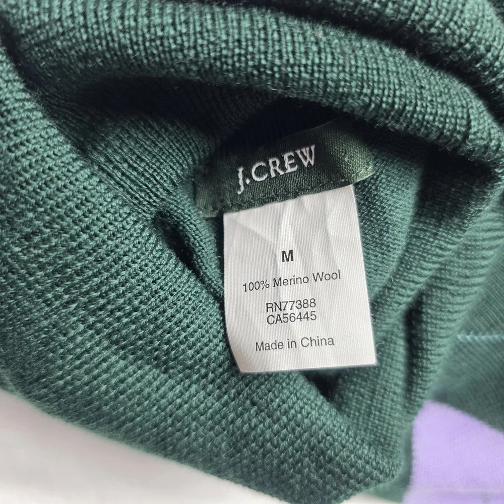 jcrew women's sweater turtleneck y2k argyle medium merino wool